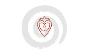 Avocado fruit logo. Slice Avocado cut in half vector design