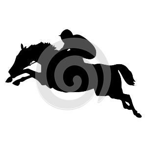 Horse racing , silhouette running horse . Horse rider silhouette