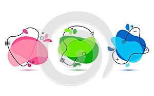 the set of the three abstract icons