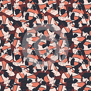 Abstract geometry pattern with curved and wave elements