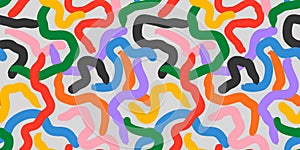 Colorful brush stroke seamless pattern