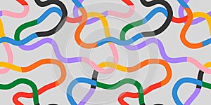 Colorful brush stroke seamless pattern