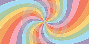 Retro rainbow spiral background illustration