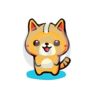 Cheerful orange cat, vector image