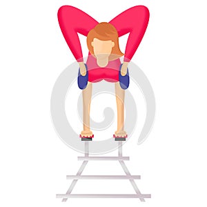 Extremely flexible performer or bendy Girl Vector Icon Design, Circus characters Symbol, Carnival performer Sign, Festival troupe