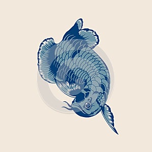 Illustration of arowana fish vector design