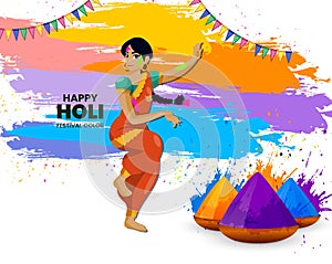 Happy Holi Background for Festival of Colors celebration greetings