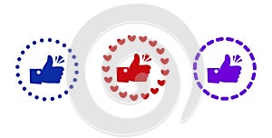 Hands with cartoon like icon