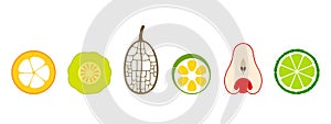 Fruit logo. Isolated fruit on white background