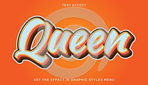 Queen editable text effect in 3d style