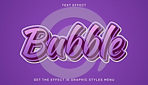 Bubble editable text effect in 3d style