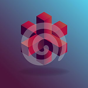 Impossible geometric objects. Vector illustration in realistic style. Design element for print, websites, applications, print for
