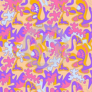 Abstract urban vector seamless artwork with surreal pattern
