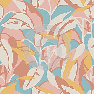 branch and leaf with neon color illustration seamless repeat pattern fashion and fabric surface design digital artwork