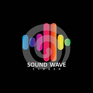 Sound waves vector illustration design template