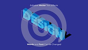 Editable Flat 3D Isometric Vector Text Effect