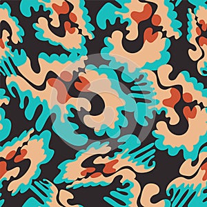 Surreal abstract seamless colorful pattern. Psychedelic artwork photo