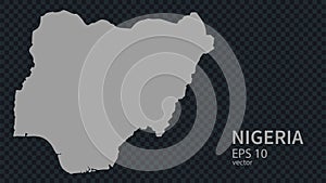 Flat vector map of Nigeria with borders, isolated on background flat style.Web