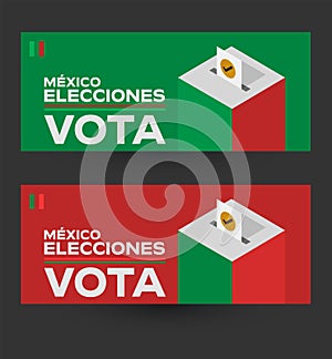 Vota Mexico Elecciones, Vote Mexican Elections spanish text design. photo