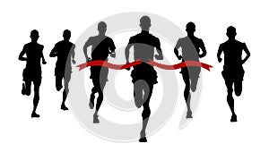 Running a marathon, runner wins