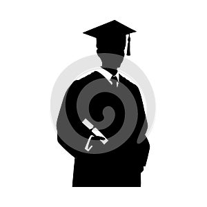 Graduate Silhouette, Graduated at university Silhouette, Happy Graduation Activity vector