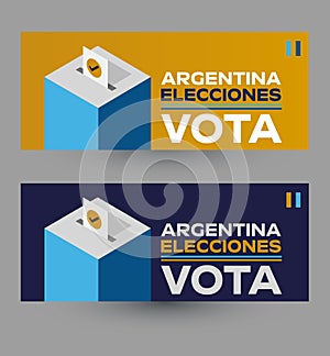 Vota Argentina Elecciones, Vote Argentinian Elections spanish text design. photo