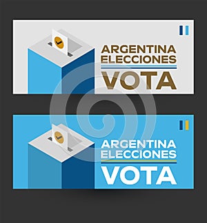 Vota Argentina Elecciones, Vote Argentinian Elections spanish text design. photo