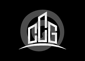 Letter CCG building vector monogram logo design template. Building Shape CCG logo. photo
