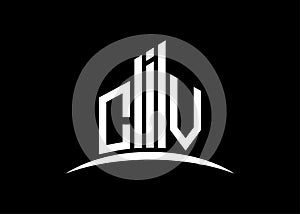 Letter CIV building vector monogram logo design template. Building Shape CIV logo.