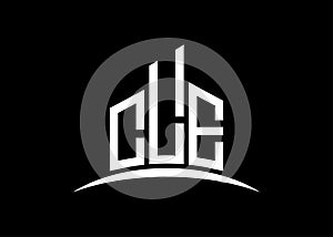Letter CLE building vector monogram logo design template. Building Shape CLE logo. photo