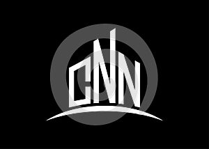 Letter CNN building vector monogram logo design template. Building Shape CNN logo. photo
