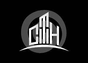 Letter CTH building vector monogram logo design template. Building Shape CTH logo.