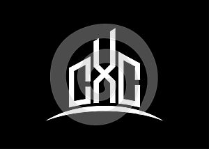 Letter CXC building vector monogram logo design template. Building Shape CXC logo.