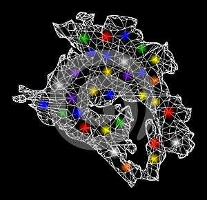 Web 2D Map of Krasnodarskiy Kray with Glare Light Spots