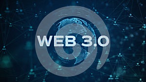 WEB 3.0 background concept, Technology digital of decentralized social network connection, 3d rendering abstract background