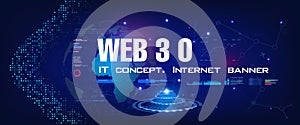 Web 3.0 Luxurious futuristic cyber background. Technological process information exchange using the next generation Internet. Uniq