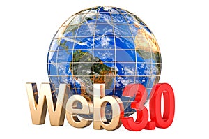 Web 3.0, Semantic Web concept. 3D rendering