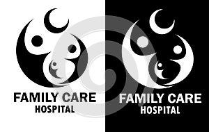 Black and White logo for family health