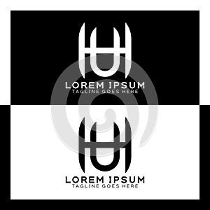 HU initial letter logo. Alphabet H and U pattern design monogram photo