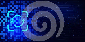 Upgrade or update software and system version. Computer program, business technology