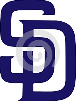 Abstract San Diego Padres logo design on white photo