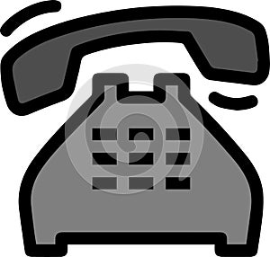 Abstract ringing telephone clipart design on white