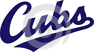 Abstract Chicago Cubs Team logo design on white