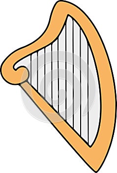 Abstract harp illustration design on white
