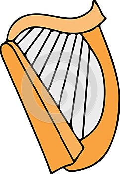 Abstract harp clipart design on white