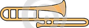 Abstract trombone clipart design on white