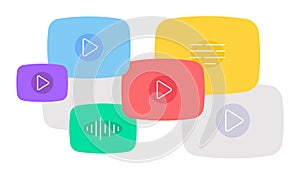 Speech bubbles and messages. Flat illustration. Vector file.