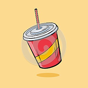 Soft drink cup vector illustration.