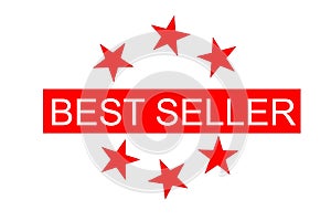 Best Seller Label - Best Seller round Stars shaped label