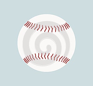 Baseball ball logo. Isolated baseball ball on blue background. Leather ball